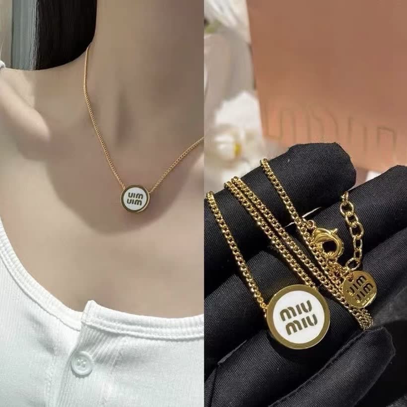 Miu Miu Logo Pendant Necklace